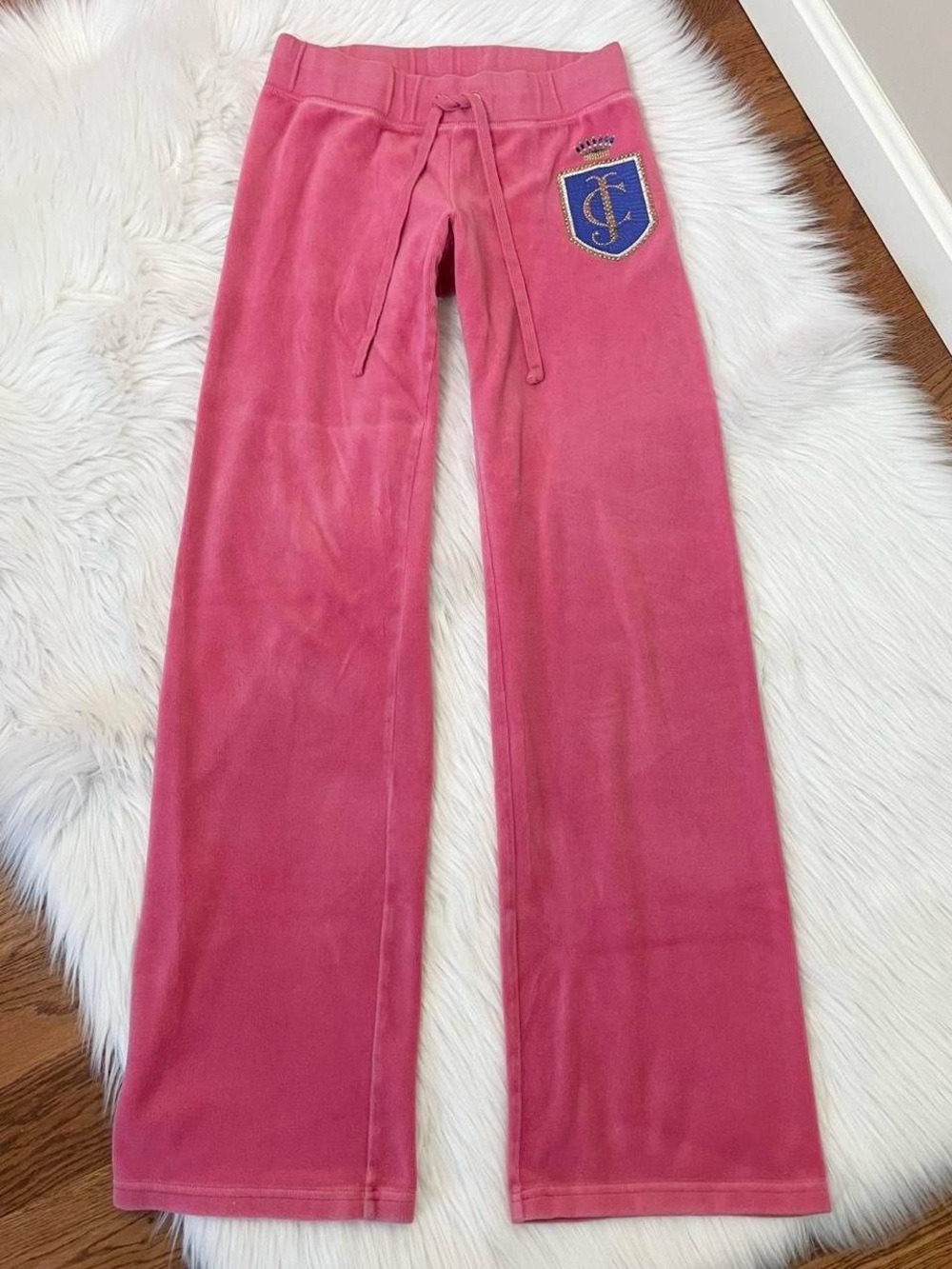 Vintage Y2K Juicy Couture pink velour flare sweatpants